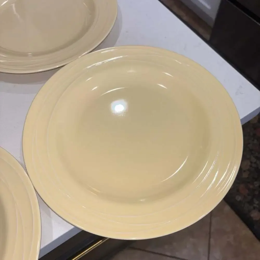 Pottery Barn Spiral Yellow 11” Dinner Plates Set of 6